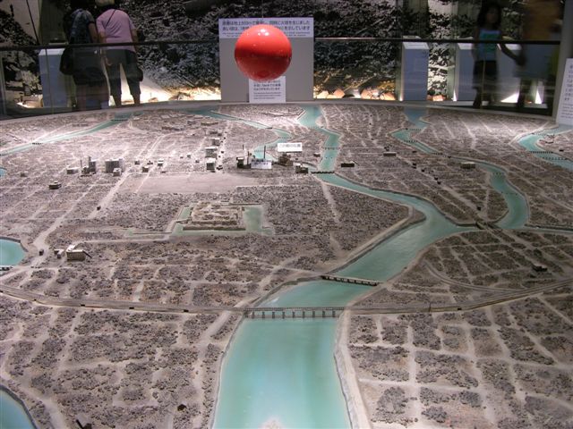 Model of the August 6th 1945 A-bomb drop